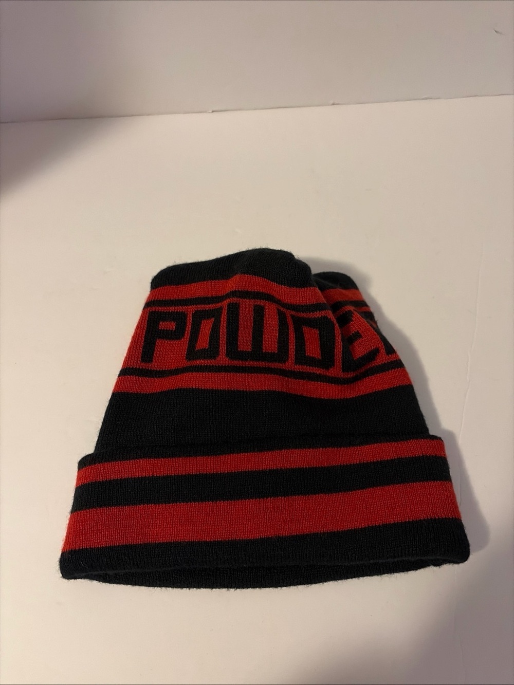 “Powder” Red/black Youth 4-16 Knit Hat